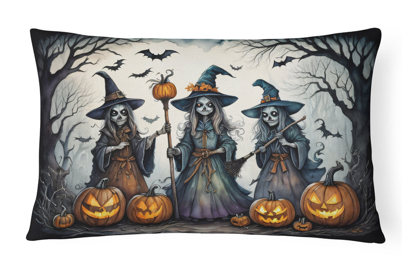 Witches Spooky Halloween Fabric Decorative Pillow