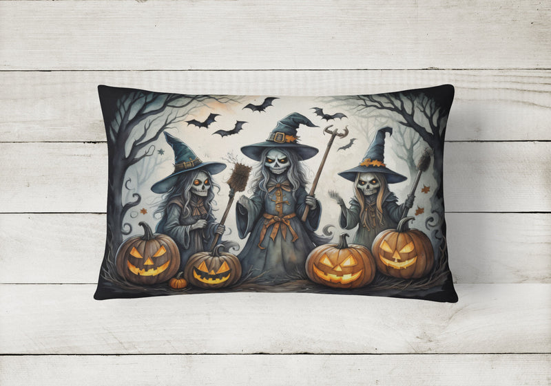 Witches Spooky Halloween Fabric Decorative Pillow