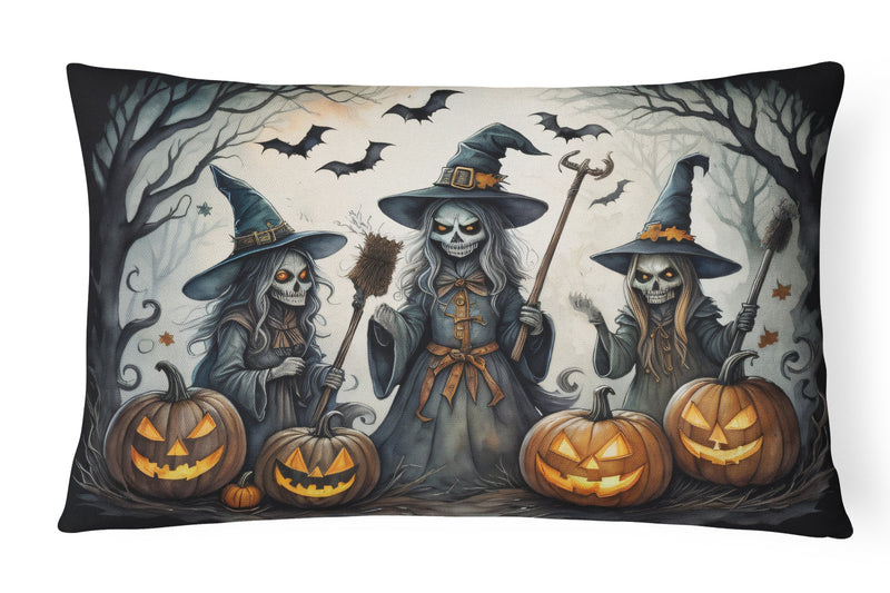 Witches Spooky Halloween Fabric Decorative Pillow