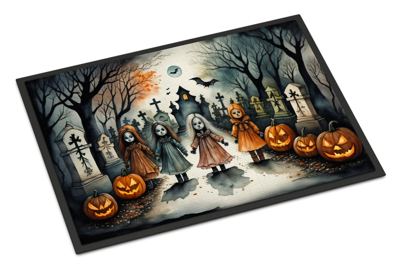 Creepy Dolls Spooky Halloween Indoor or Outdoor Mat 24x36