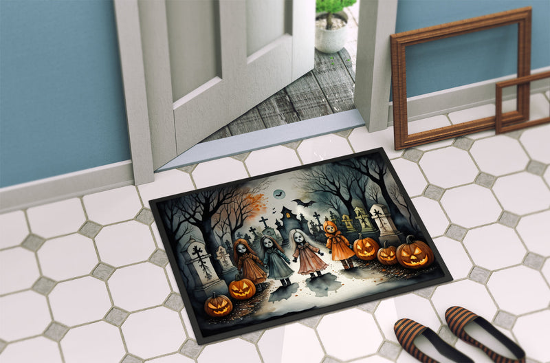 Creepy Dolls Spooky Halloween Doormat 18x27