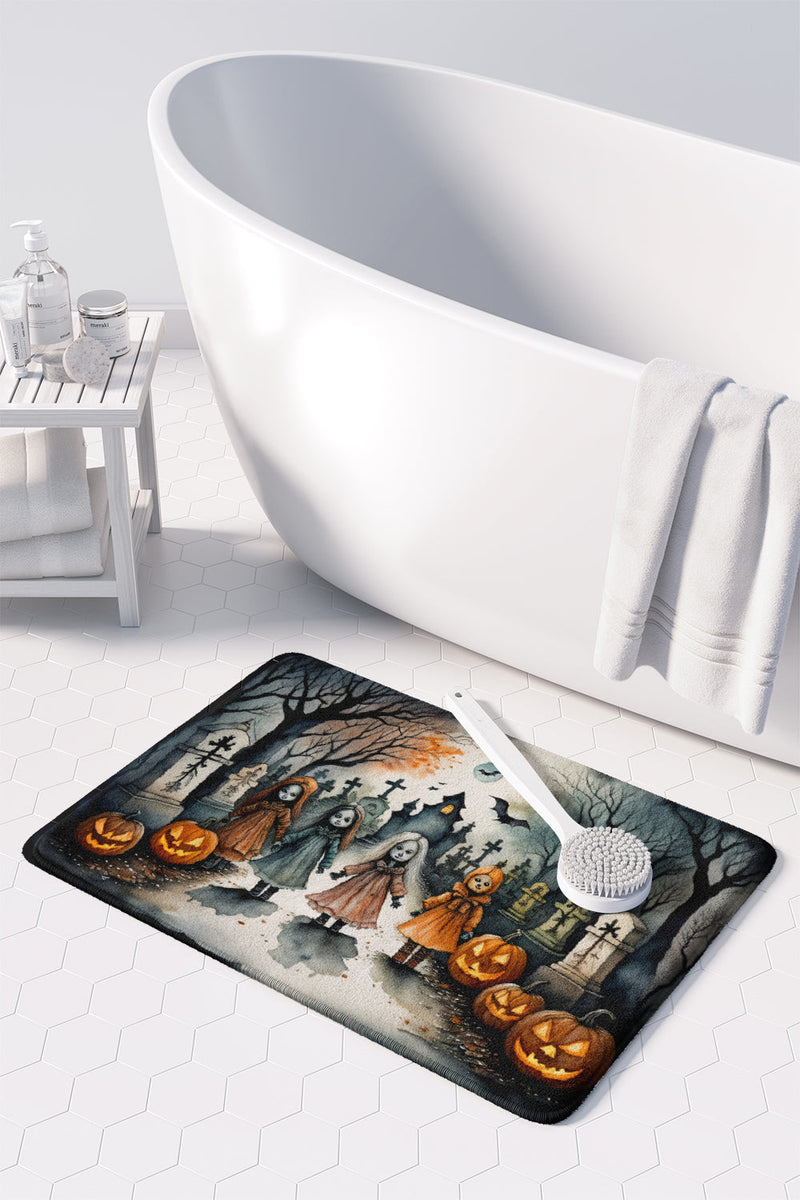 Creepy Dolls Spooky Halloween Memory Foam Kitchen Mat