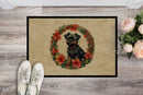 Affenpinscher Christmas Flowers Doormat-24x36 Indoor / Outdoor Rug | Made in USA