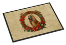 Afghan Hound Christmas Flowers Doormat-24x36 Indoor / Outdoor Rug | Made in USA