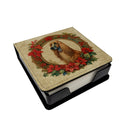 Afghan Hound Christmas Flowers PU Leather Note Paper Holder