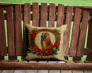 Afghan Hound Christmas Flowers Throw Pillow - 14x14 Decorative Pillow – Art for Your Home & Patio
