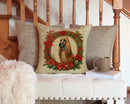 Afghan Hound Christmas Flowers Throw Pillow - 14x14 Decorative Pillow – Art for Your Home & Patio