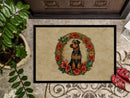 Airedale Terrier Christmas Flowers Doormat-24x36 Indoor / Outdoor Rug | Made in USA