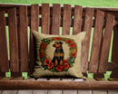 Airedale Terrier Christmas Flowers Throw Pillow - 14x14 Decorative Pillow – Art for Your Home & Patio