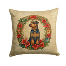 Airedale Terrier Christmas Flowers Throw Pillow - 14x14 Decorative Pillow – Art for Your Home & Patio