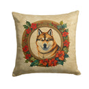 Akita Christmas Flowers Throw Pillow - 14x14 Decorative Pillow – Art for Your Home & Patio