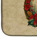Alaskan Klee Kai Christmas Flowers Dish Drying Mat