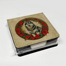 Alaskan Malamute Christmas Flowers PU Leather Note Paper Holder