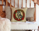 Alaskan Malamute Christmas Flowers Throw Pillow - 14x14 Decorative Pillow – Art for Your Home & Patio