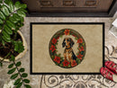American English Coonhound Christmas Flowers Doormat-24x36 Indoor / Outdoor Rug | Made in USA