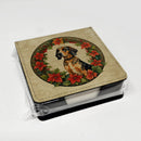 American English Coonhound Christmas Flowers PU Leather Note Paper Holder