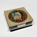 American Eskimo Christmas Flowers PU Leather Note Paper Holder