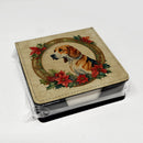 American Foxhound Christmas Flowers PU Leather Note Paper Holder