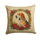 American Foxhound Christmas Flowers Throw Pillow - 14x14 Decorative Pillow – Art for Your Home & Patio