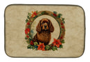 American Water Spaniel Christmas Flowers Dish Drying Mat