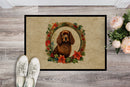 American Water Spaniel Christmas Flowers Doormat-24x36 Indoor / Outdoor Rug | Made in USA