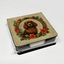 American Water Spaniel Christmas Flowers PU Leather Note Paper Holder