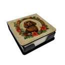 American Water Spaniel Christmas Flowers PU Leather Note Paper Holder