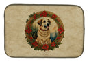 Anatolian Shepherd Dog Christmas Flowers Dish Drying Mat