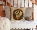 Anatolian Shepherd Dog Christmas Flowers Throw Pillow - 14x14 Decorative Pillow – Art for Your Home & Patio