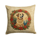 Anatolian Shepherd Dog Christmas Flowers Throw Pillow - 14x14 Decorative Pillow – Art for Your Home & Patio