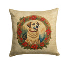 Anatolian Shepherd Dog Christmas Flowers Throw Pillow