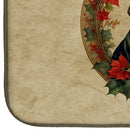 Bloodhound Christmas Flowers Dish Drying Mat