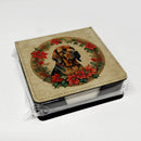 Bloodhound Christmas Flowers PU Leather Note Paper Holder