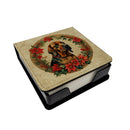 Bloodhound Christmas Flowers PU Leather Note Paper Holder