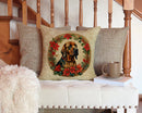 Bloodhound Christmas Flowers Throw Pillow - 14x14 Decorative Pillow – Art for Your Home & Patio