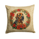 Bloodhound Christmas Flowers Throw Pillow - 14x14 Decorative Pillow – Art for Your Home & Patio