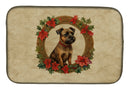 Border Terrier Christmas Flowers Dish Drying Mat