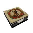 Border Terrier Christmas Flowers PU Leather Note Paper Holder