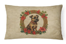 Border Terrier Christmas Flowers Throw Pillow