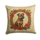 Border Terrier Christmas Flowers Throw Pillow