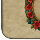 Borzoi Christmas Flowers Dish Drying Mat
