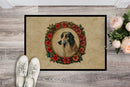 Borzoi Christmas Flowers Doormat-24x36 Indoor / Outdoor Rug | Made in USA