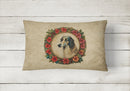 Borzoi Christmas Flowers Throw Pillow
