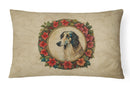 Borzoi Christmas Flowers Throw Pillow