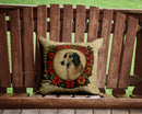 Borzoi Christmas Flowers Throw Pillow - 14x14 Decorative Pillow – Art for Your Home & Patio
