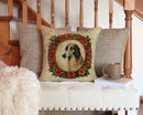 Borzoi Christmas Flowers Throw Pillow - 14x14 Decorative Pillow – Art for Your Home & Patio
