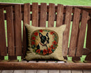Boston Terrier Christmas Flowers Throw Pillow - 14x14 Decorative Pillow – Art for Your Home & Patio