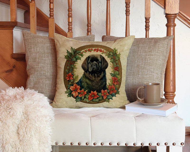 Newfoundland Christmas Flowers Throw Pillow