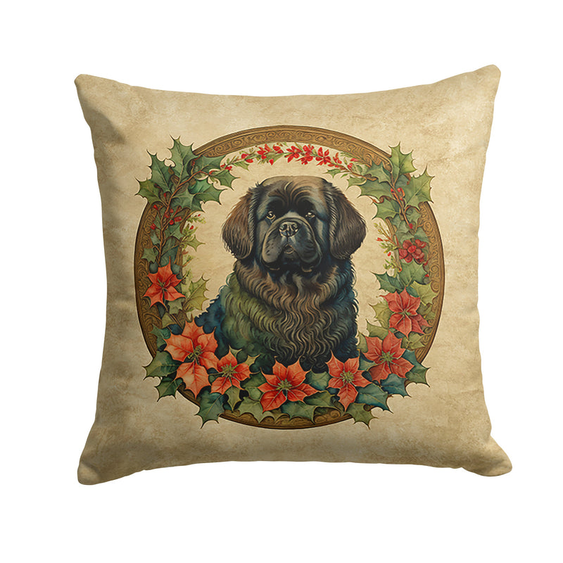 Newfoundland Christmas Flowers Throw Pillow