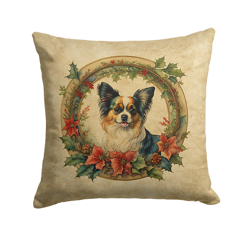 Papillon Christmas Flowers Throw Pillow - 14x14 Decorative Pillow – Art for Your Home & Patio